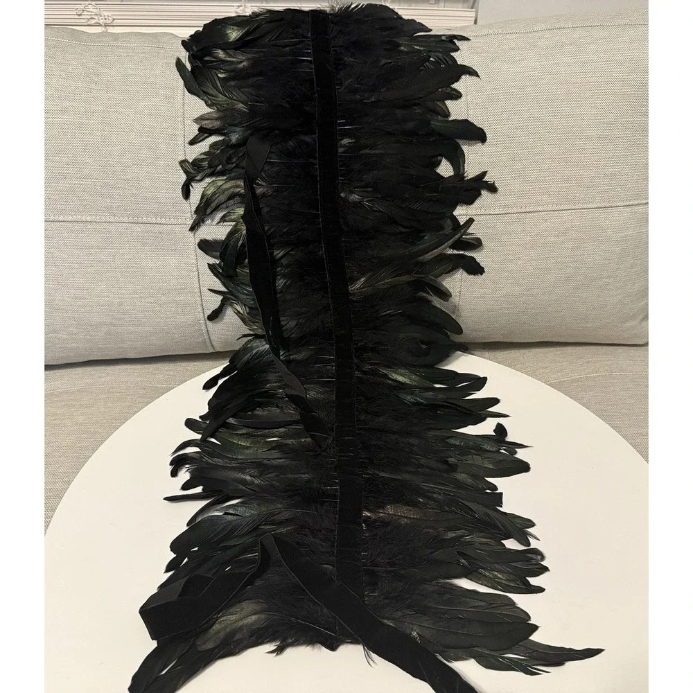 Victorian Real Natural Feather Shrug Shawl Shoulder Wrap Cape Gothic Collar